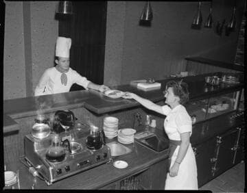 Interior shots of kitchen and counters at "Brad's" cafeteria/resaurant