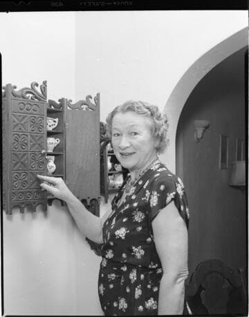 Lady with china collection