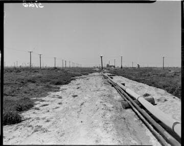 Pipes through oil field