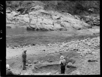 Big Creek - Mammoth Pool - Excavation for bridge piers at Powerhouse site