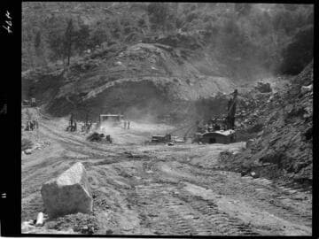 Big Creek - Mammoth Pool - Drilling and excavation at powerhouse site