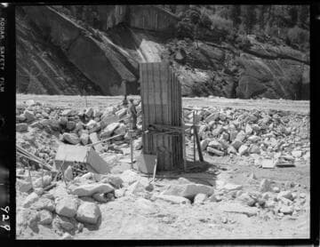 Big Creek - Mammoth Pool - Forming for piezometer house being placed in #8