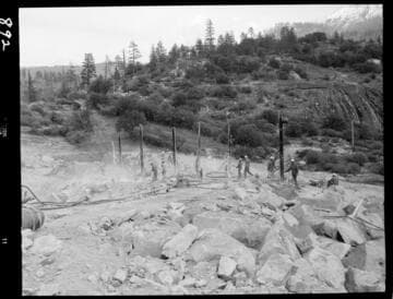 Big Creek - Mammoth Pool - Drilling on spillway