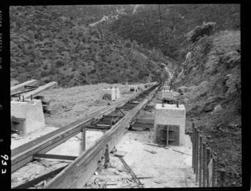Big Creek - Mammoth Pool - View of penstock skidway