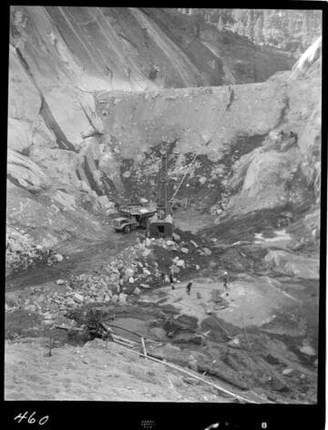 Big Creek - Mammoth Pool - Excavation of cutoff trench