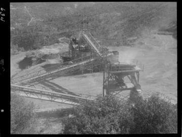Big Creek - Mammoth Pool - Rock crusher plant in operation at powerhouse area