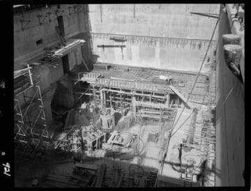 Big Creek - Mammoth Pool - Forming work deck in powerhouse