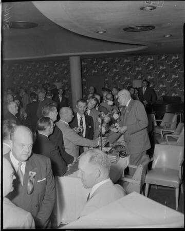 McFadden shaking hands with friends