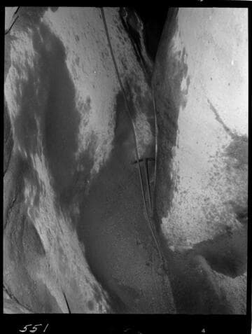 Big Creek - Mammoth Pool - General view of rock structure in bottom of cutoff trench