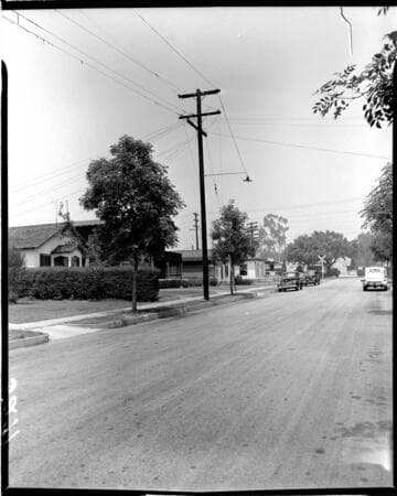 Street light in a residential area