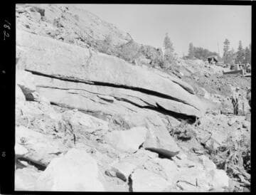 Big Creek - Mammoth Pool - Tunnel portal showing rock to be removed