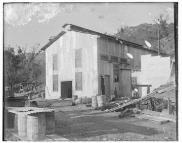 An exterior view of Kaweah #2 Power House under construction