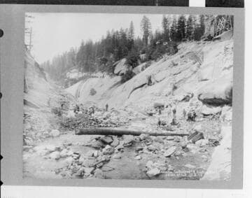 Excavating for Dam #4 site looking West