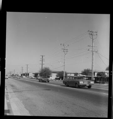 Distribution poles through business and rural areas