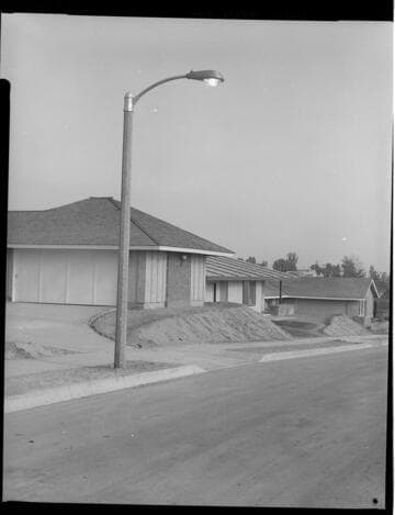 Street lights in a new residential community