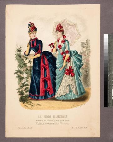 La mode illustrée bureaux du journal, 56, rue Jacob, Paris. Toilettes de Mme Gradoz. rue de Provence, 52