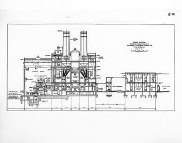 A cross section drawing of the Long Beach #2 Steam Plant