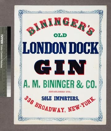 Bininger's old London dock gin