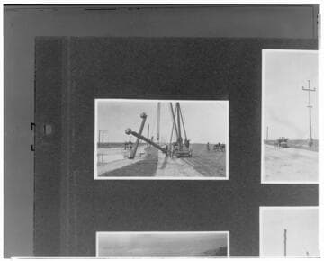 Raising a pole by "horse-whim" during the building of  the 55 kV line to Banning in 1913