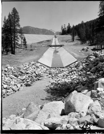 Big Creek, Vermilion Dam - Stilling basin at end of concrete section