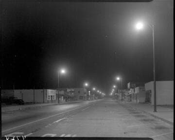 Street lighting on coast highway (night time)