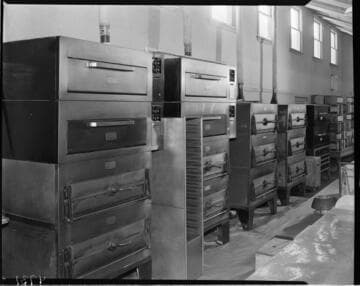 Row of ovens in a factory
