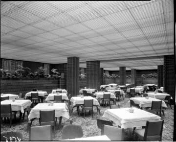 Restaurant dining area with tables