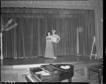 Stage rehearsal (South Pacific?) at Edison theater auditorium
