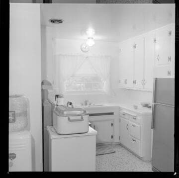 Small residential kitchen with gas stove