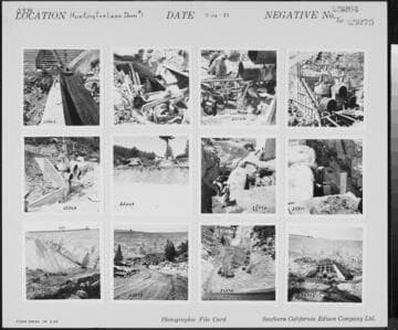 Big Creek, Huntington Lake Dams - Pouring lower part of cut-off wall