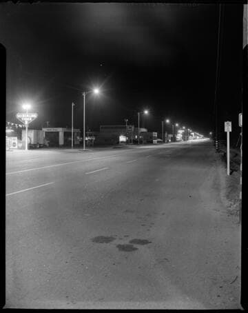 Street lighting on a business street
