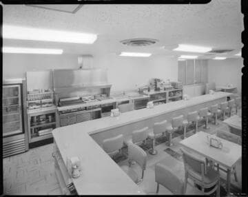 Cafeteria counter & kitchens