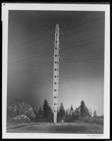 Artist's rendering of proposed, aesthetic transmission towers