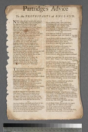 Partridge's advice to the Protestants of England