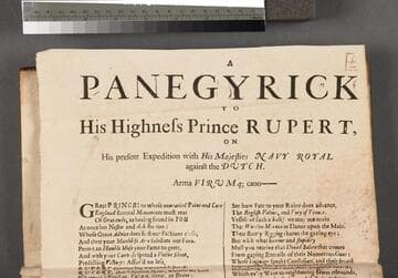 A panegyrick to His Highness Prince Rupert, on his present expedition with His Majesties Navy Royal against the Dutch