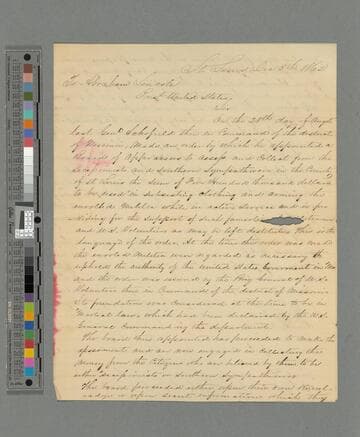 Hamilton R. Gamble, St. Louis, letter to Abraham Lincoln