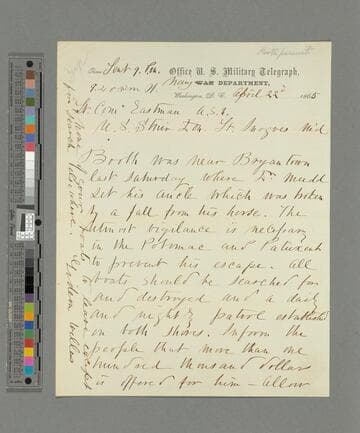 Gideon Welles, Washington, D.C., telegram to Lieutenant Commander Thomas H. Eastman