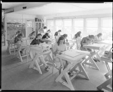 Art class, Polytechnic Elementary School, 1030 East California, Pasadena. April 7, 1941