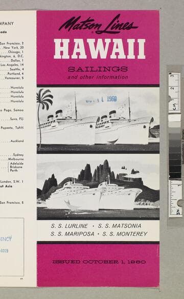 Hawaii sailings and other information