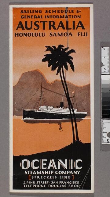 Sailing schedule & general information : Australia - Honolulu - Samoa - Fiji