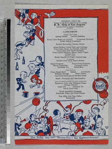 S.S. City of Los Angeles : Luncheon