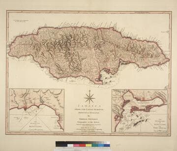 Jamaica from the latest surveys; Improved and Engraved by Thomas Jefferys Geographer to the King