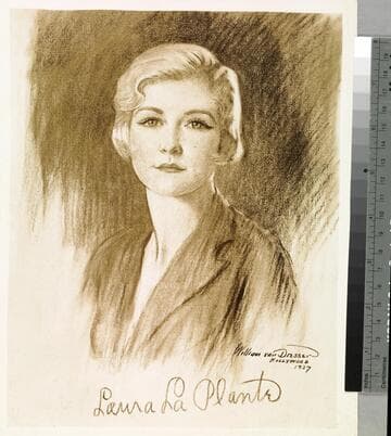 "Laura La Plante" charcoal drawing by William van Dresser