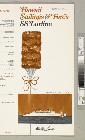 Hawaii sailings & fares :  SS Lurline