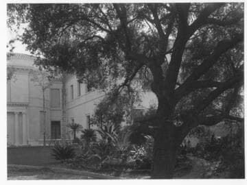 Huntington residence, view towards house, circa 1912