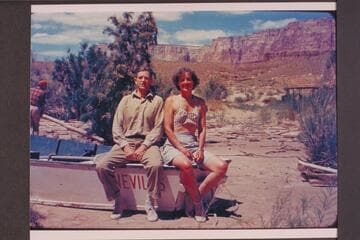 Hollis and Emily Gleason.  Lees Ferry.  End of San Juan trip with Nevills