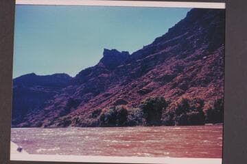 Butte on left side of Colorado at approximately Mile 215