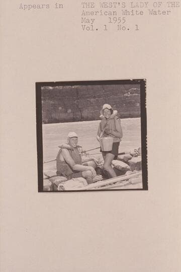 Elgin Pierce and Georgie White.  Paria Riffle prior to start of Grand Canyon traverse