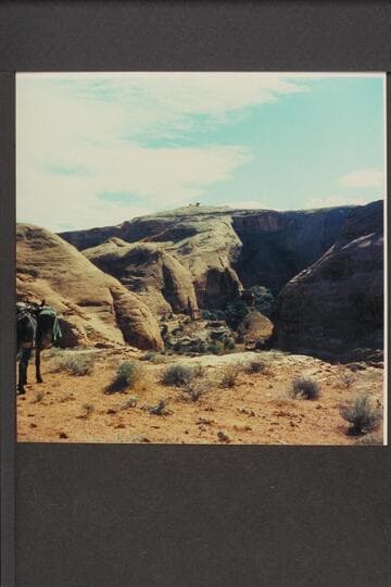 Northeasterly from near head of dugway out of canyon.  Divide between side canyon of Glen Canyon and Wilson Creek draining into the San Juan
