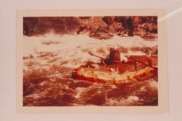 William J. Davis with his typical rig of a 10-man inflated boat; Hells Canyon of Snake River